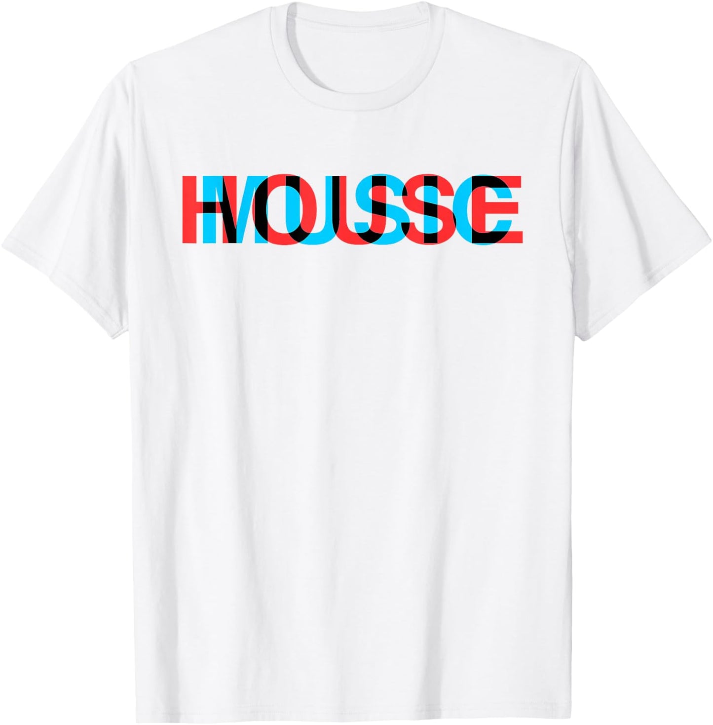 House Music Glitch Optical Illusion - EDM Rave DJ T-Shirt - T-Shirt | White