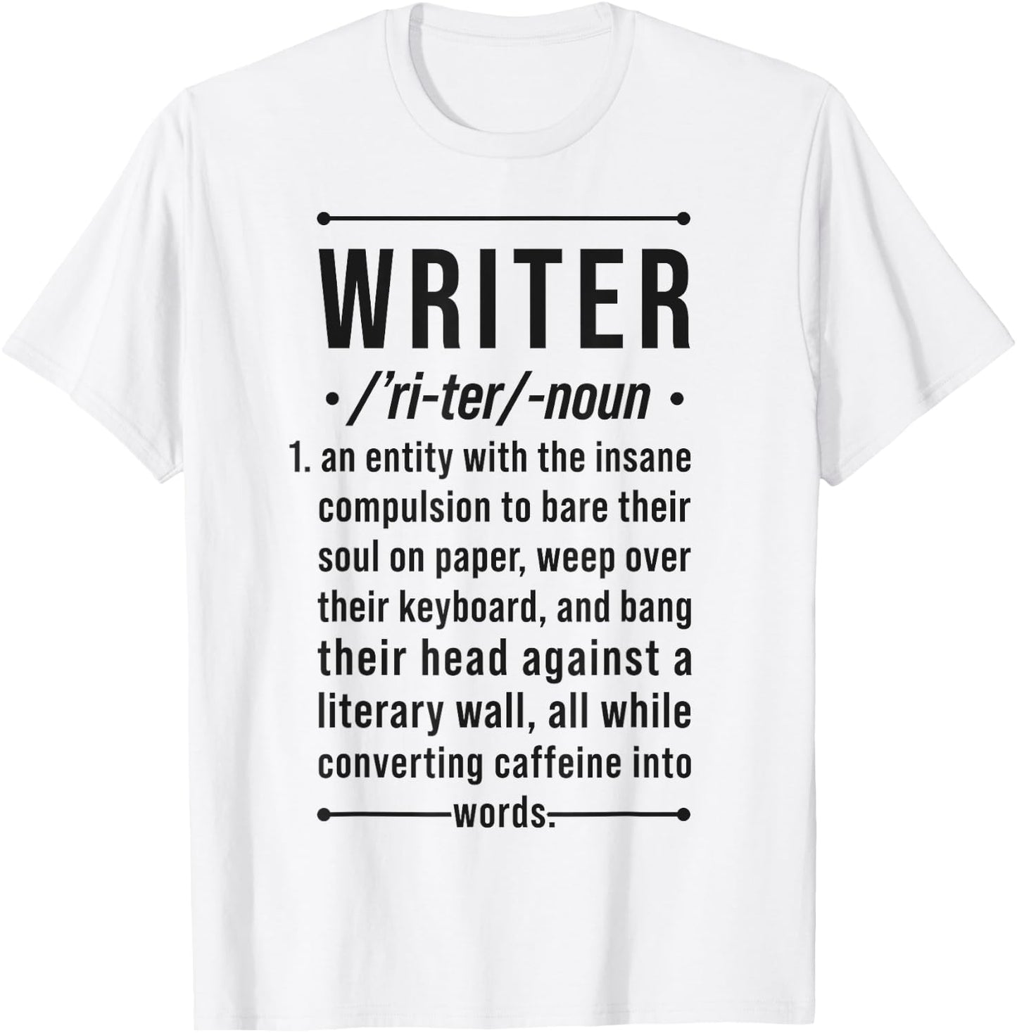 Writer Funny Noun Definition Book Author Novelist Poet Gifts T-Shirt - T-Shirt | White