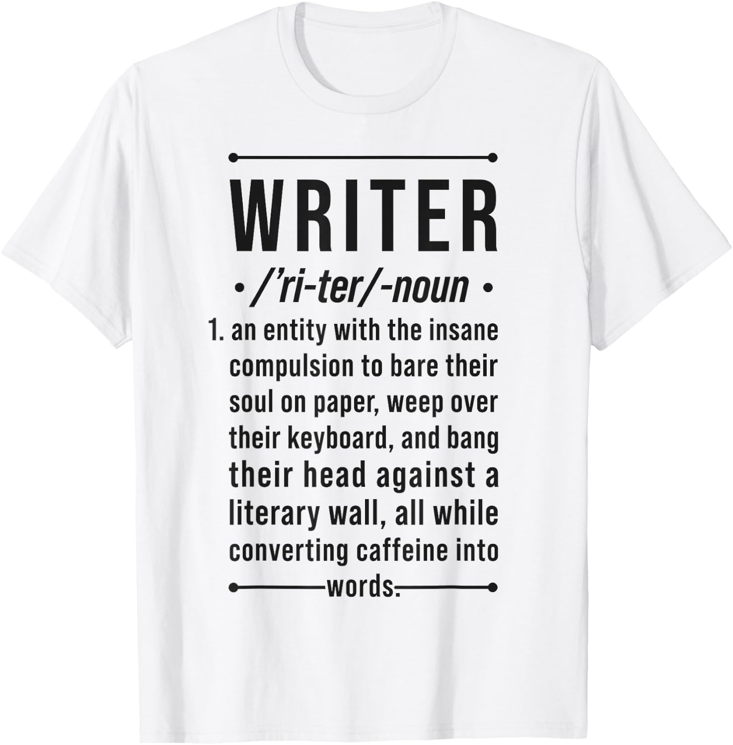 Writer Funny Noun Definition Book Author Novelist Poet Gifts T-Shirt - T-Shirt | White