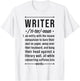 Writer Funny Noun Definition Book Author Novelist Poet Gifts T-Shirt - T-Shirt | White