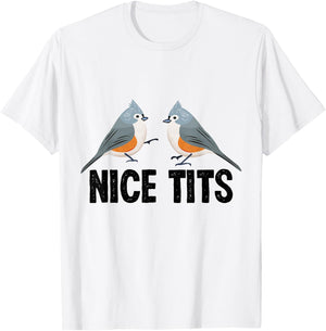 Tufted Titmouse Cute Bird watching Gift Men Women T-Shirt - T-Shirt | White