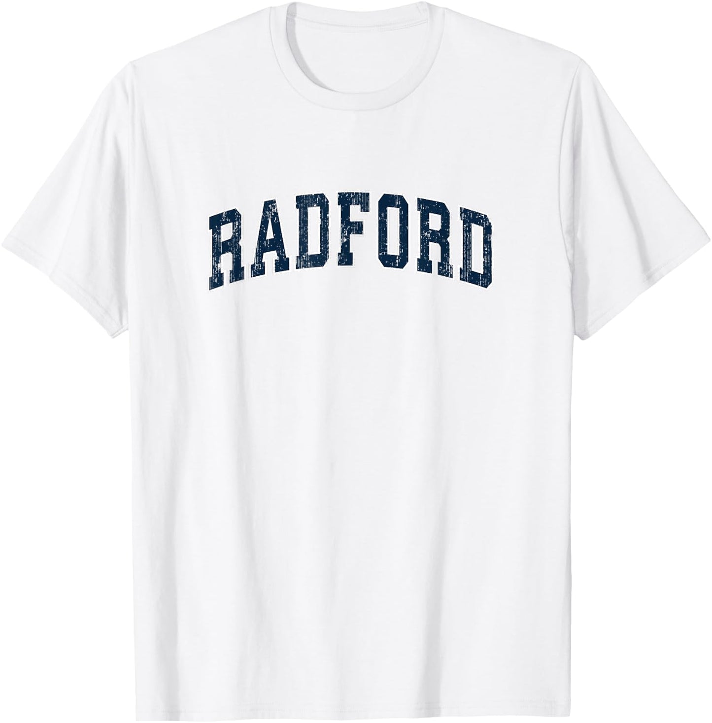 Radford Virginia VA Vintage Sports Design Navy Design T-Shirt - T-Shirt | White