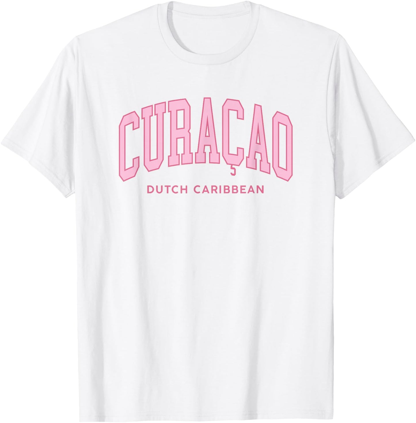Curacao Caribbean Pink Preppy Throwback Souvenir T-Shirt - T-Shirt | White