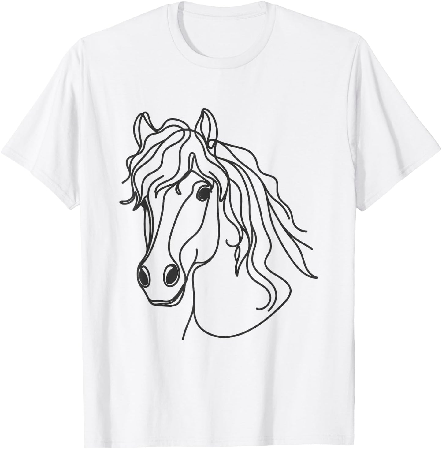 Line Art Dad Mom Horse - Haflinger Horse T-Shirt - T-Shirt | White