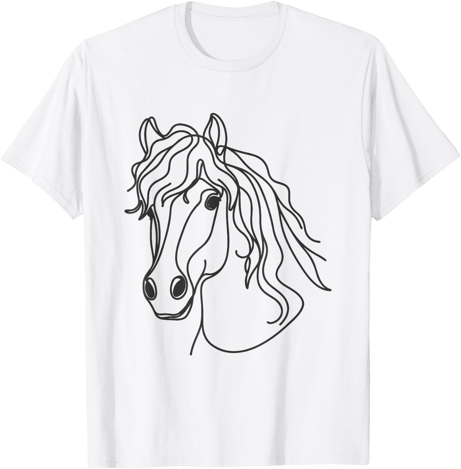 Line Art Dad Mom Horse - Haflinger Horse T-Shirt - T-Shirt | White