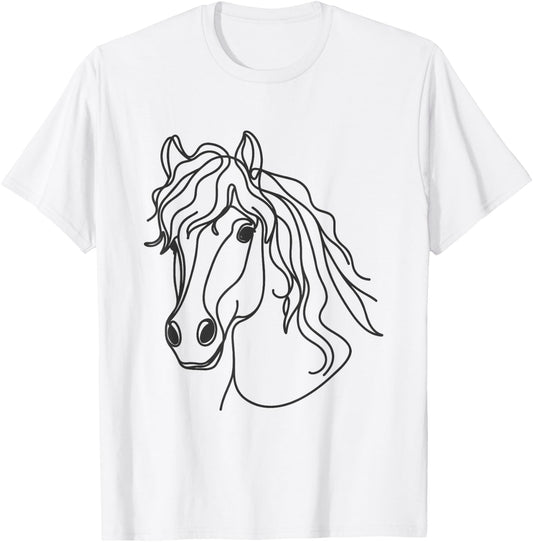 Line Art Dad Mom Horse - Haflinger Horse T-Shirt - T-Shirt | White