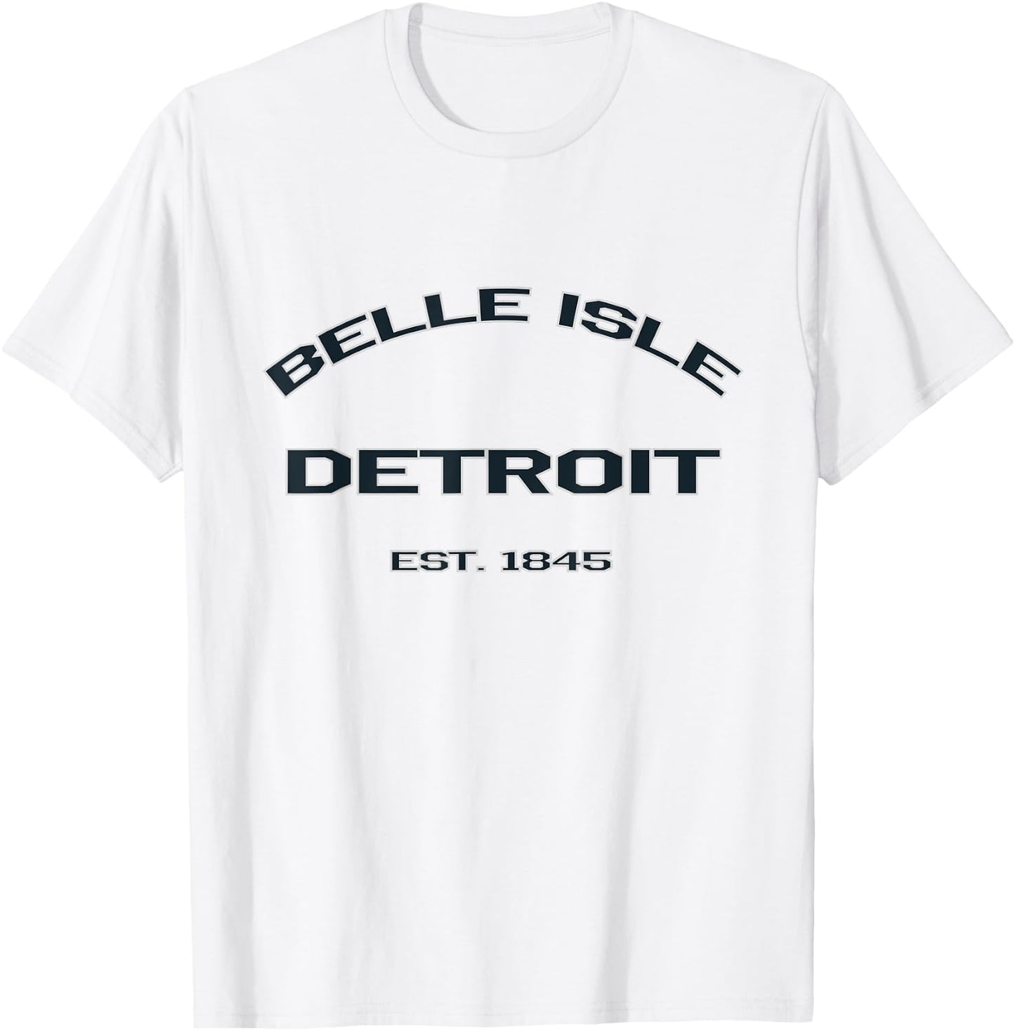 Belle Isle Detroit Dark Lettering Landmark T-Shirt - T-Shirt | White