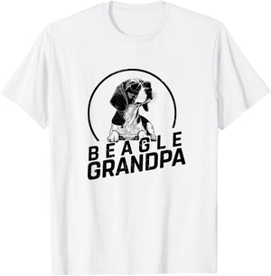 Beagle Dog Grandpa Grand Paw Dog Lover Gifts Men Dad Father T-Shirt - T-Shirt | White