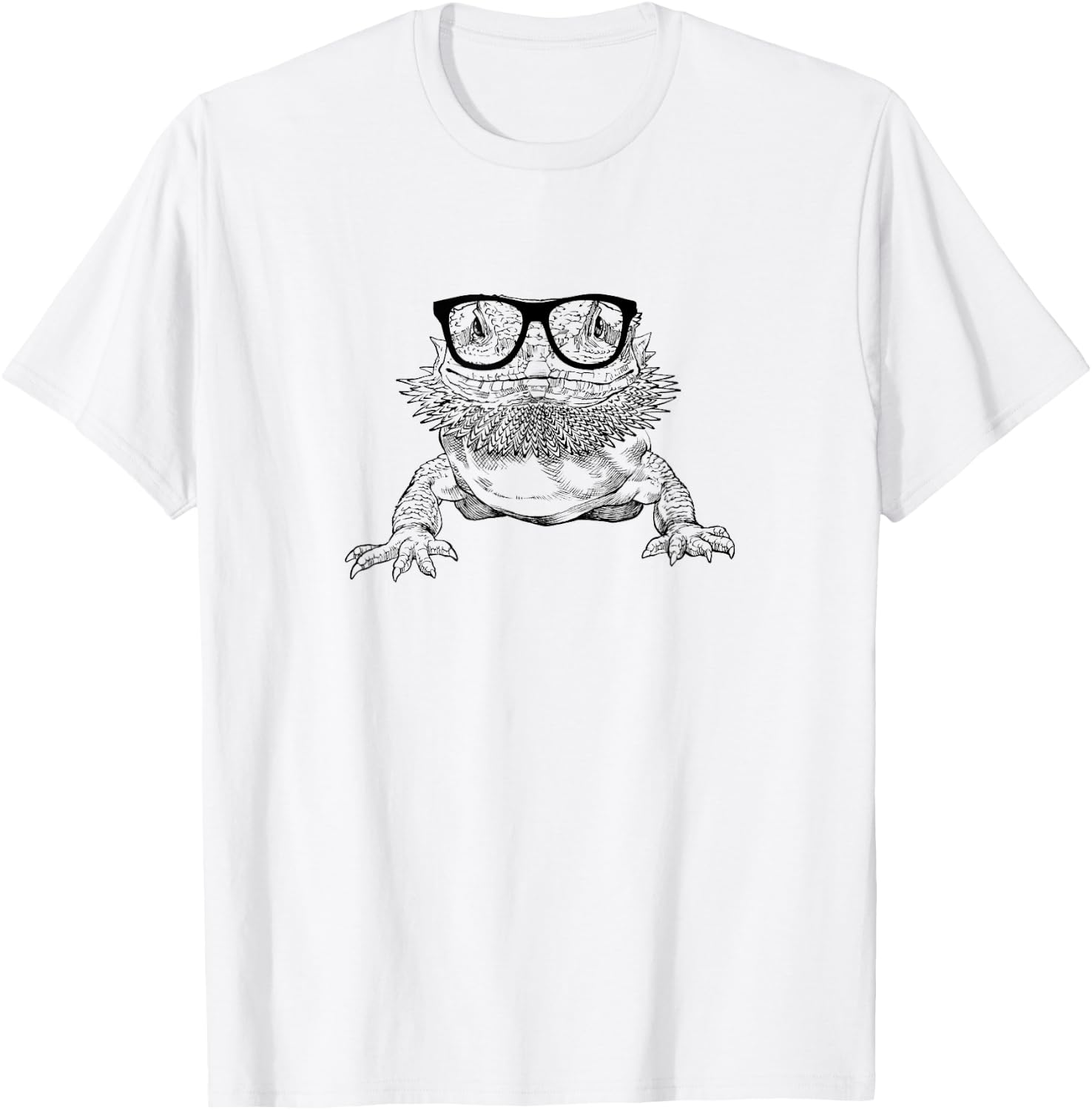 The Pawster Bearded Dragon Nerdy Glasses Animal T-Shirt - T-Shirt | White