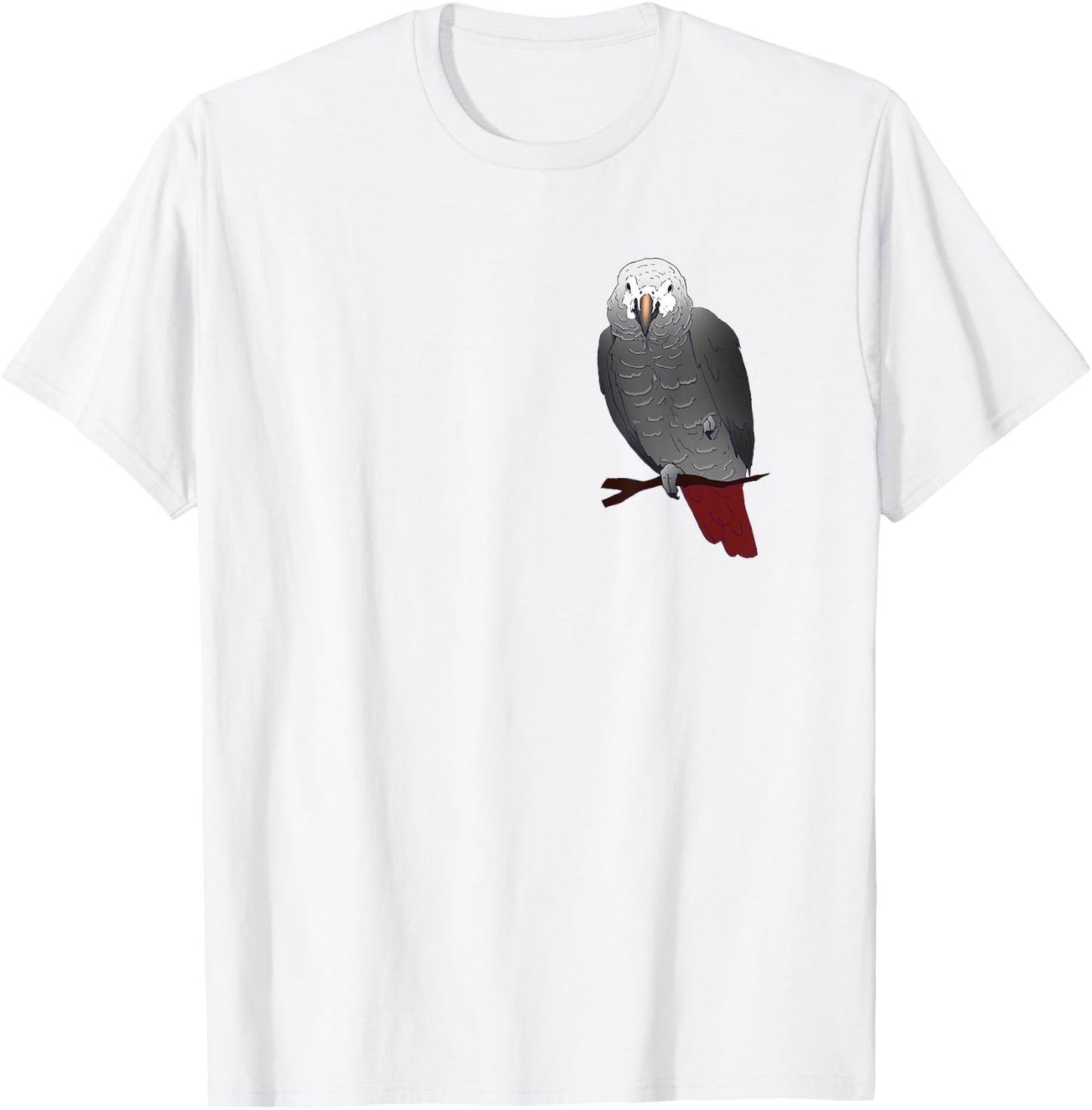 Timneh African Grey Parrot Perching on a Branch T-Shirt - T-Shirt | White