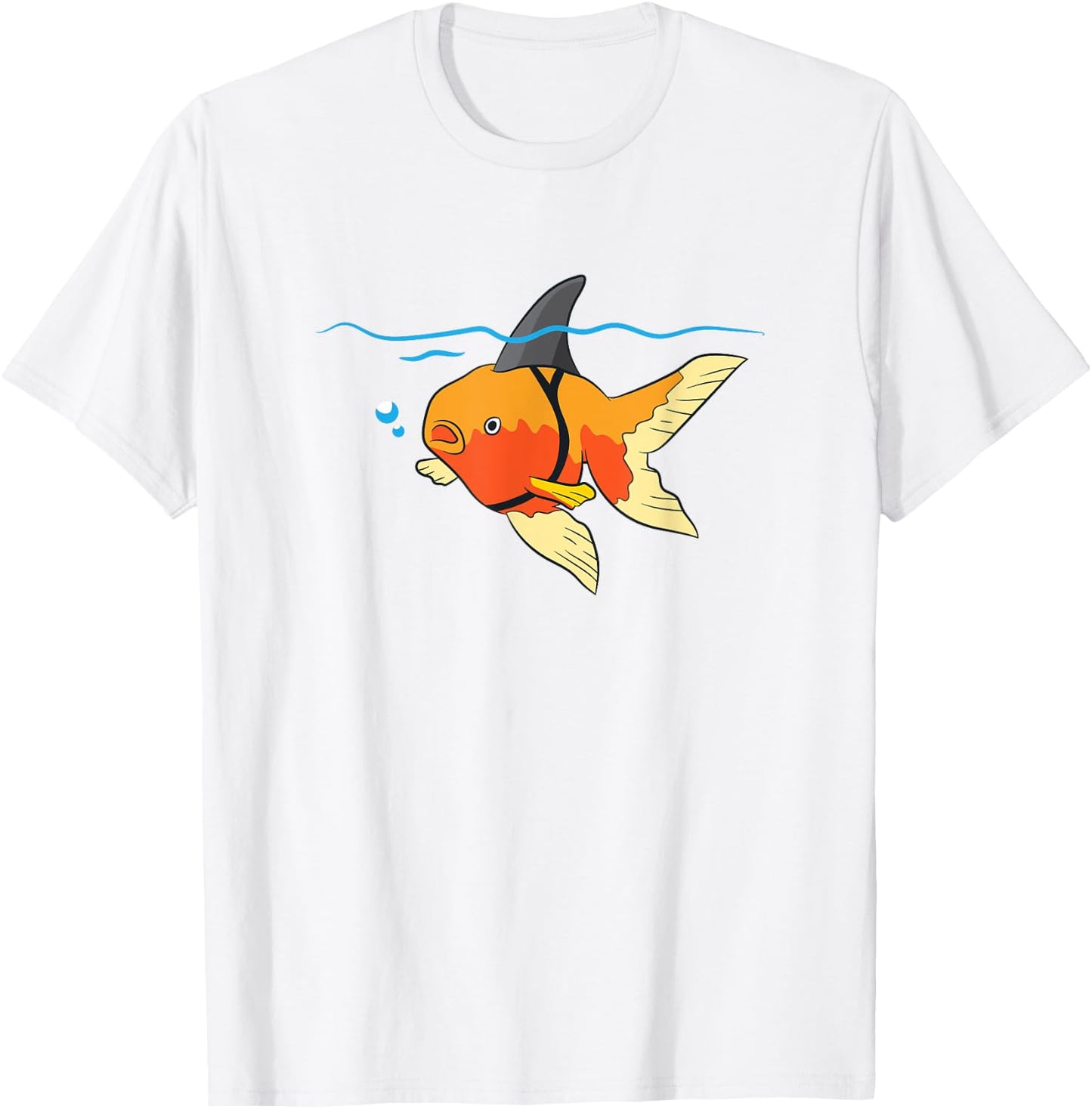 Goldfish Shark Fin Goldfish Motivational Goldfish T-Shirt - T-Shirt | White