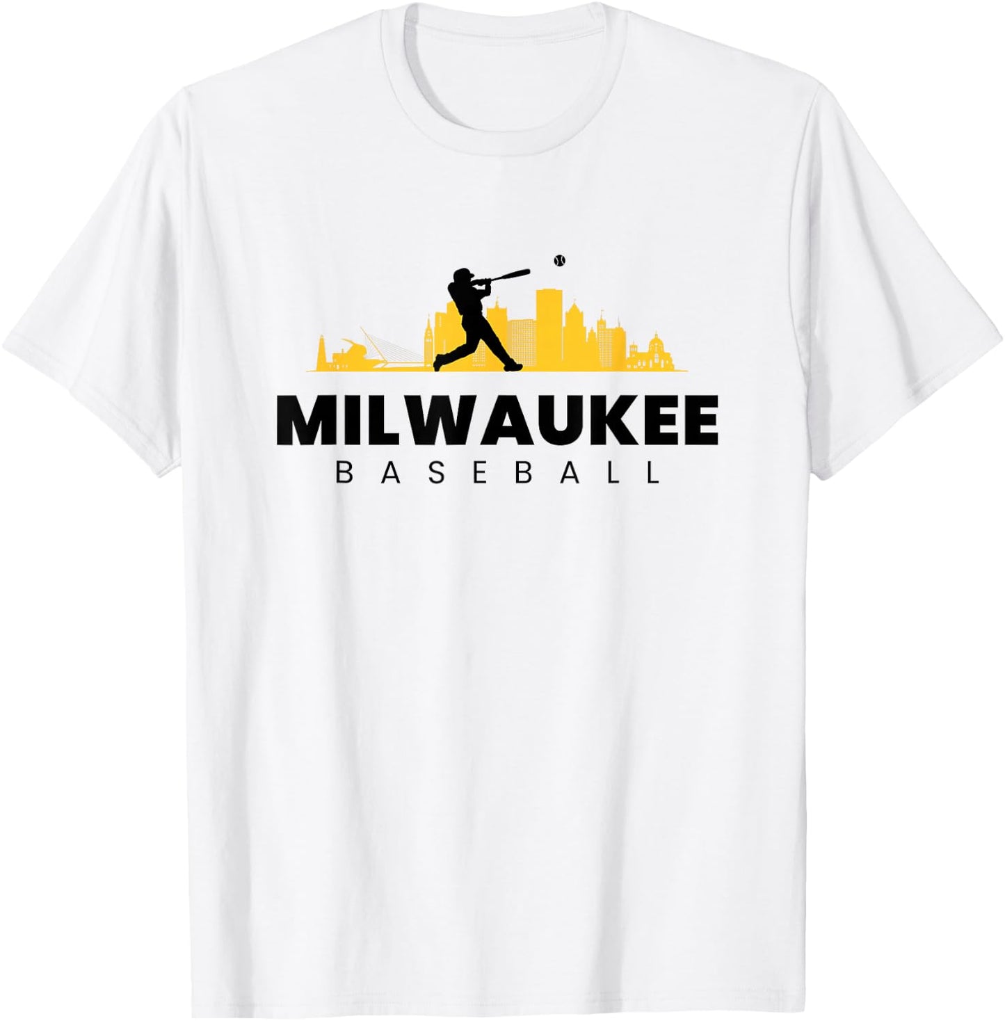 Milwaukee Baseball Vintage Minimalist Retro Baseball Lover T-Shirt - T-Shirt | White
