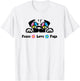 Cute Peace Love Pug Sunglasses Hippie Peace Sign T-Shirt - T-Shirt | White