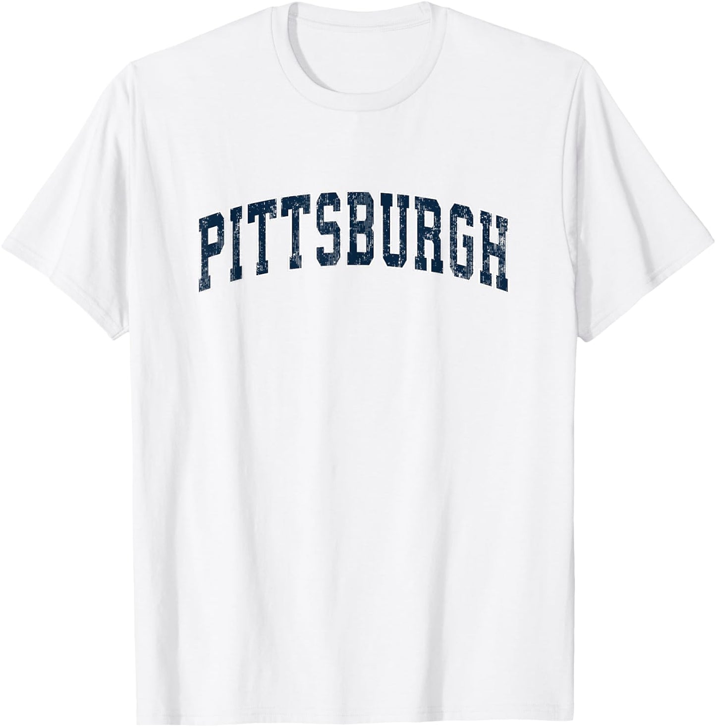 Pittsburgh Pennsylvania PA Vintage Sports Design Navy Design T-Shirt - T-Shirt | White