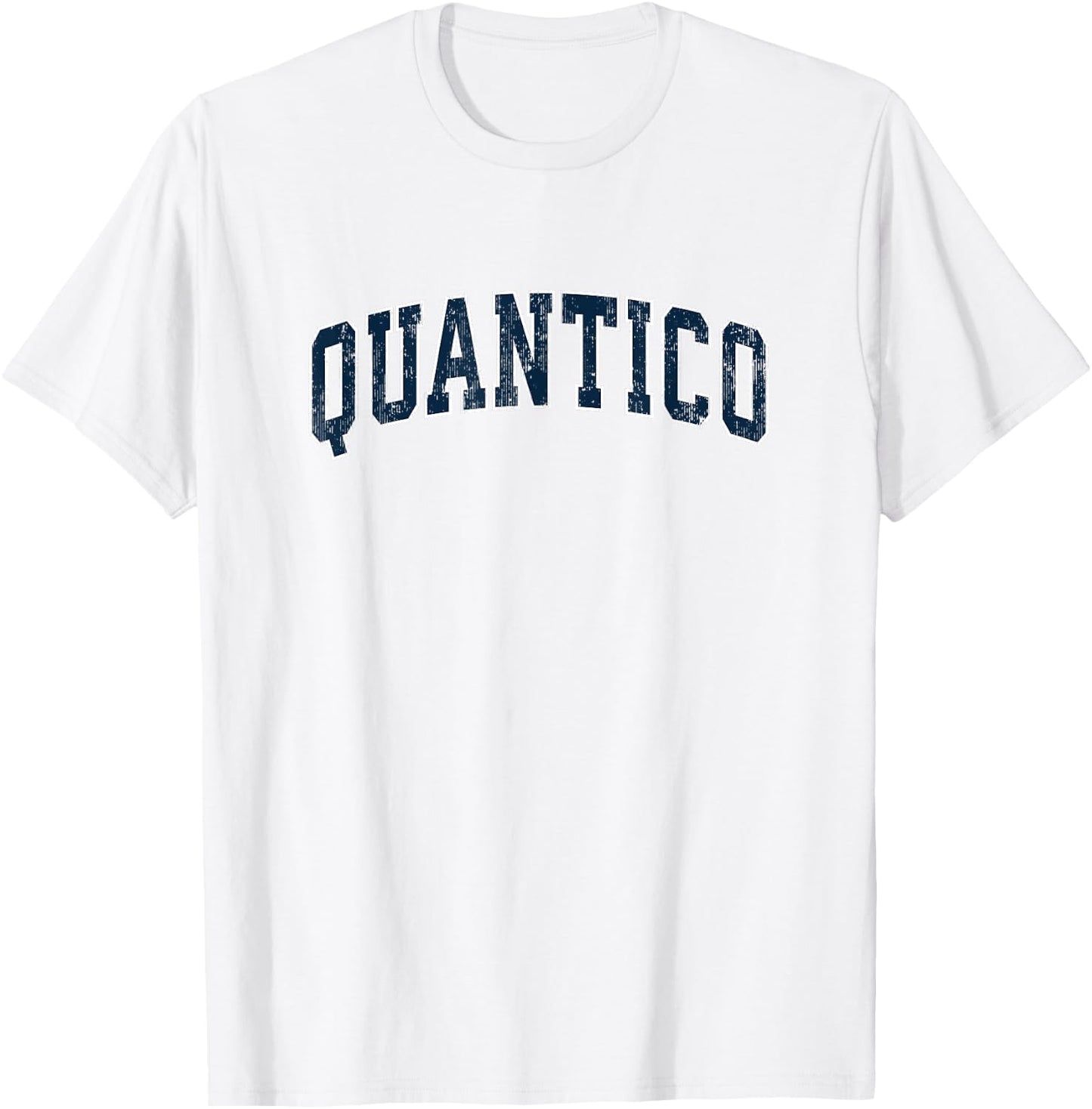 Quantico Virginia VA Vintage Sports Design Navy Design T-Shirt - T-Shirt | White