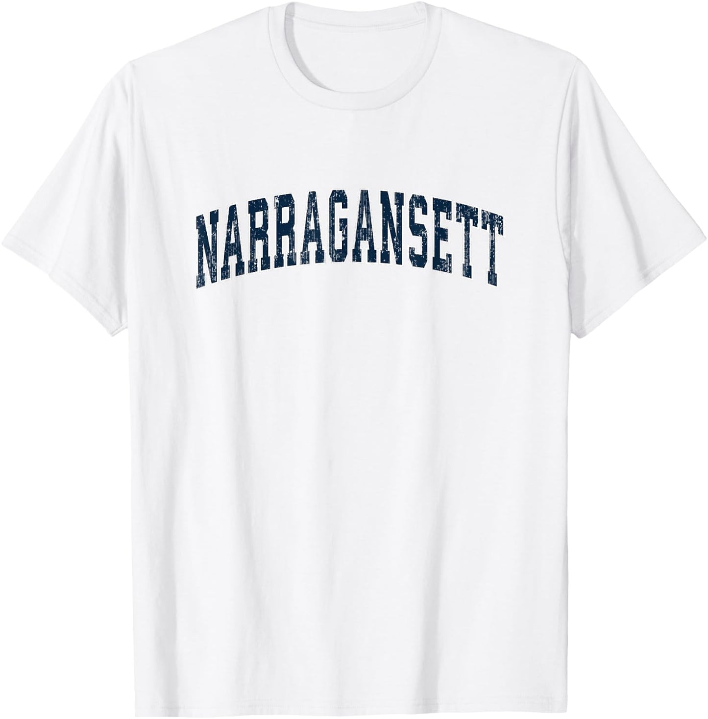 Narragansett Rhode Island RI Vintage Sports Design Navy Desi T-Shirt - T-Shirt | White