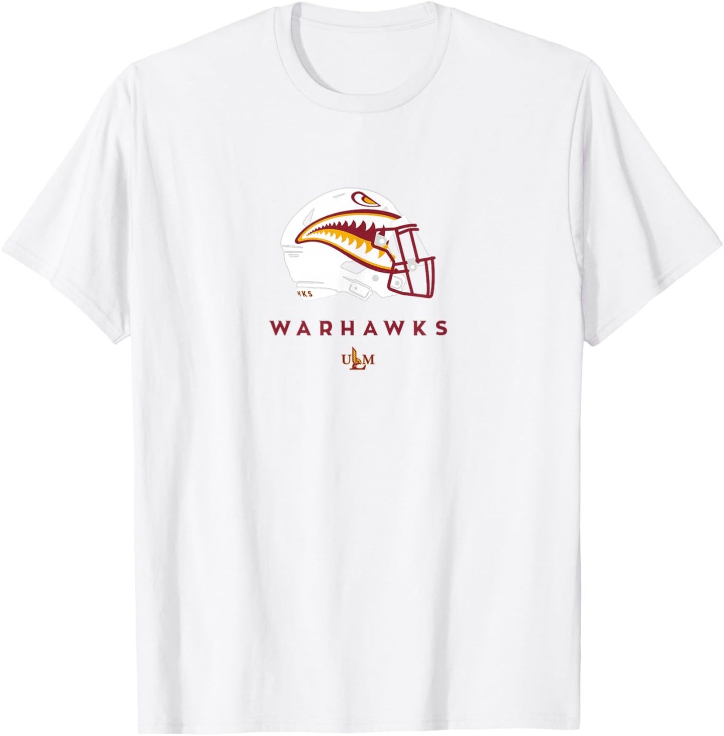 Louisiana Monroe ULM Warhawks All-Season Football Helmet T-Shirt - T-Shirt | White