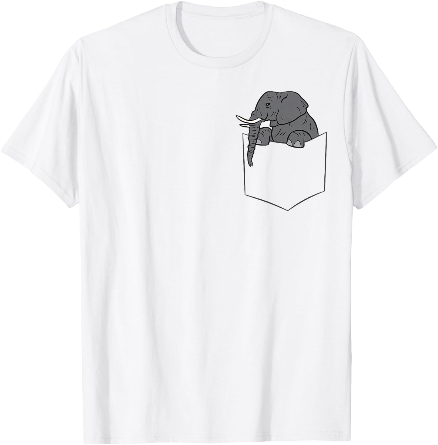 Elephant in A Pocket Funny Pocket Elephant Small T-Shirt - T-Shirt | White