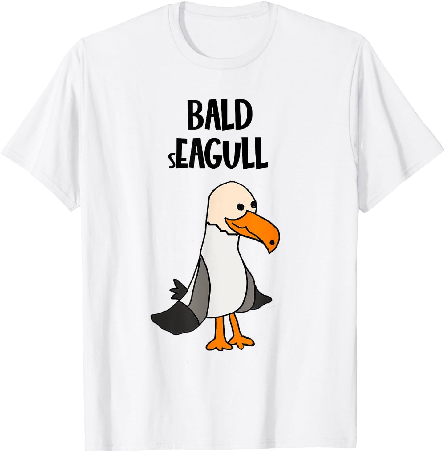 Smileteesfunny Funny Bald Seagull Bald Eagle Beach Pun T-Shirt - T-Shirt | White