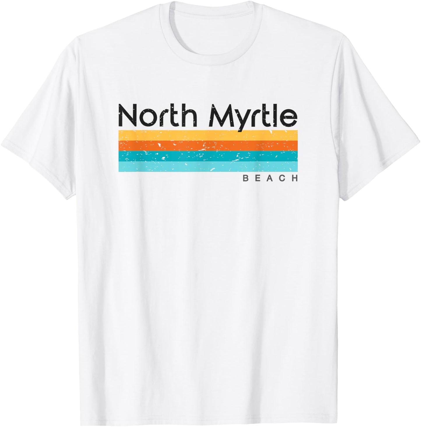 Vintage North Myrtle Beach SC South Carolina Retro Design T-Shirt - T-Shirt | White