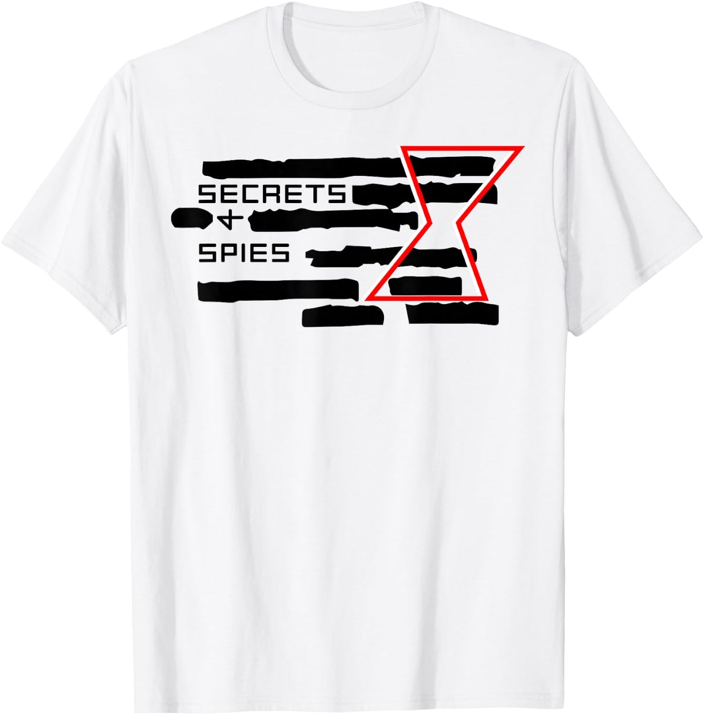 Marvel Black Widow Secrets And Spies Crossed Out Logo T-Shirt - T-Shirt | White