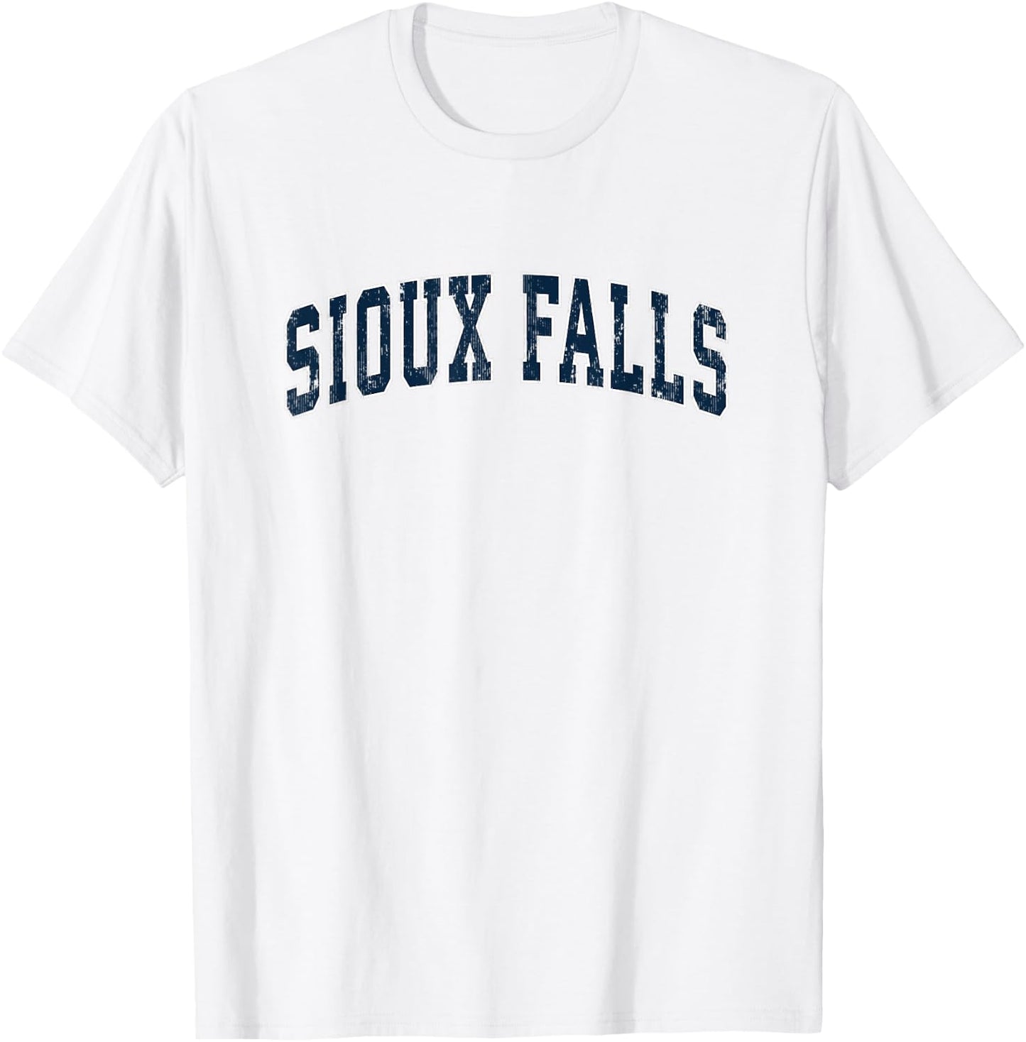 Sioux Falls South Dakota SD Vintage Sports Design Navy Desig T-Shirt - T-Shirt | White