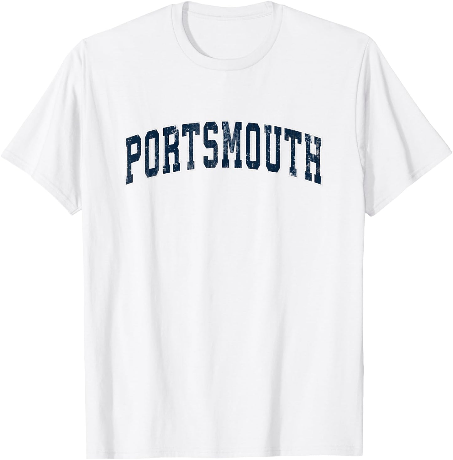 Portsmouth Rhode Island RI Vintage Sports Design Navy Design T-Shirt - T-Shirt | White
