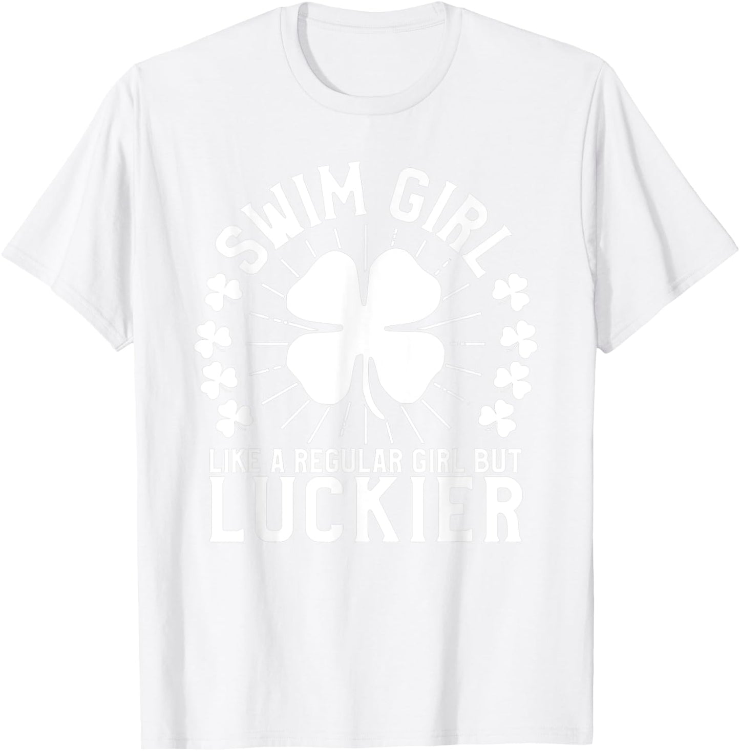 Swim Girl St Patrick's Day Female Swimmer Swimming Lover T-Shirt - T-Shirt | White