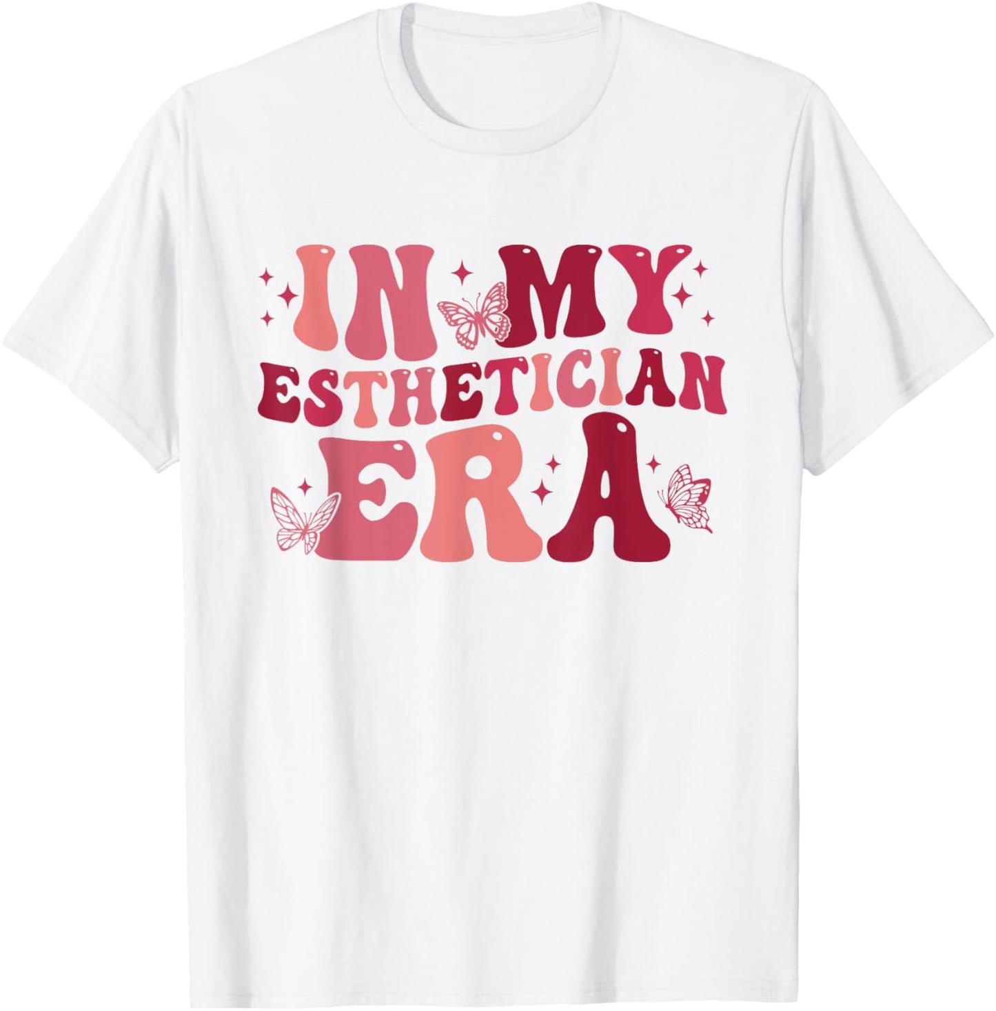 In My Esthetician Era Retro Groovy Beautician Makeup Artist T-Shirt - T-Shirt | White