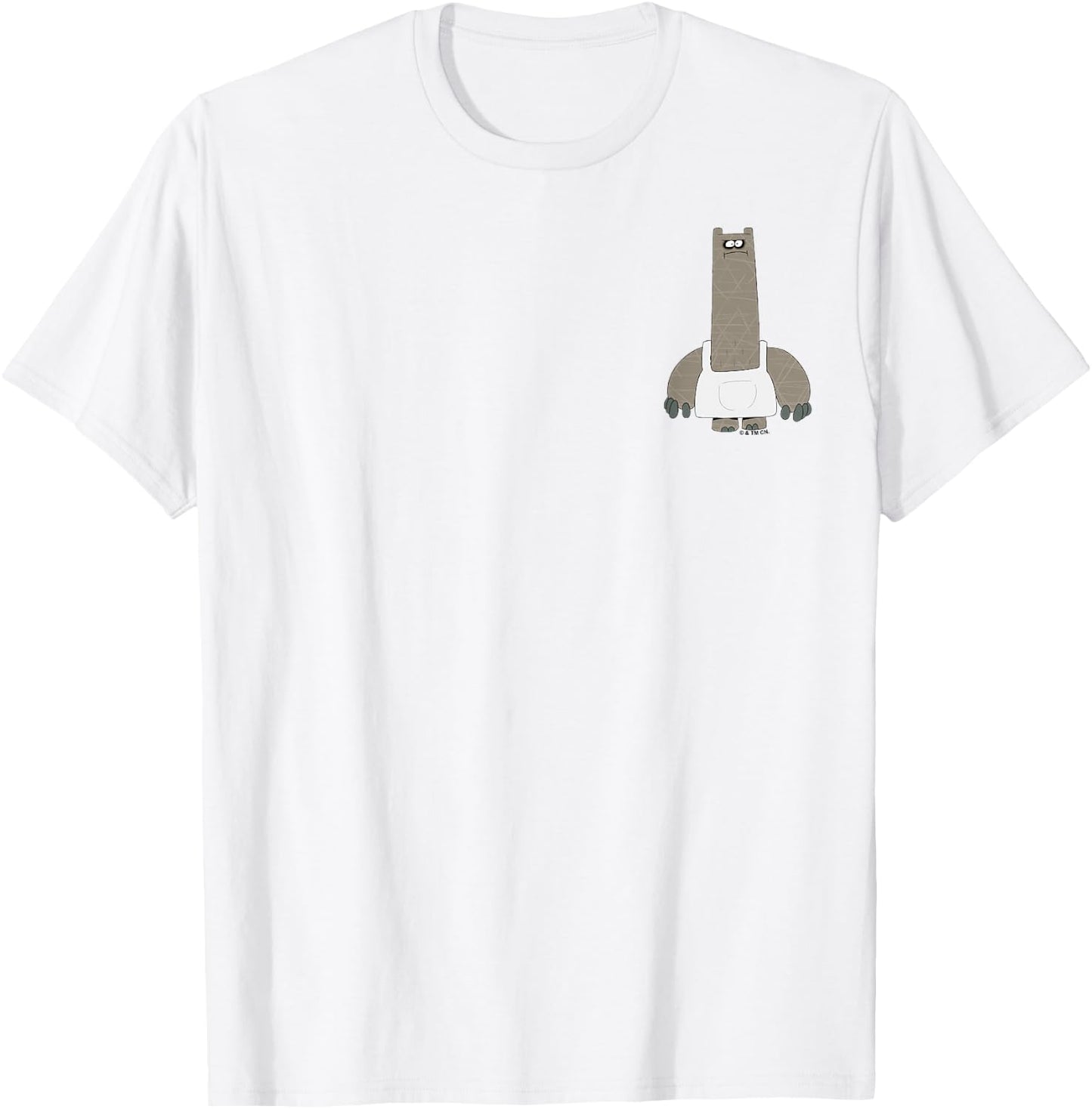 Chowder Shnitzel Angry Pose Full Body Shot Pocket Logo T-Shirt - T-Shirt | White