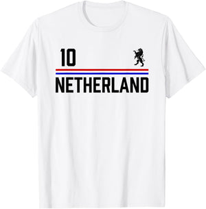 Netherlands Soccer Jersey, Oranje Football Holland T-Shirt - T-Shirt | White