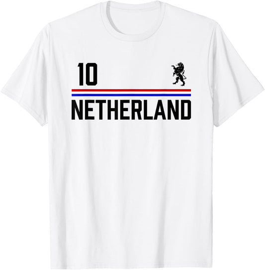 Netherlands Soccer Jersey, Oranje Football Holland T-Shirt - T-Shirt | White