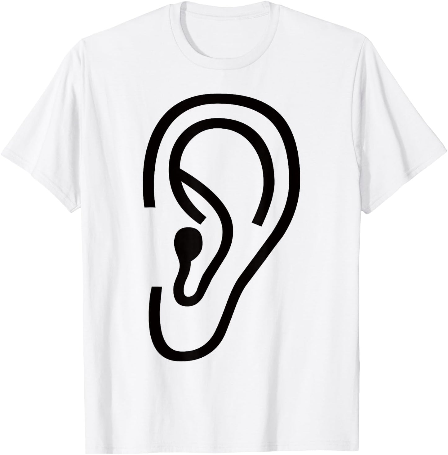Big Funny Human Ear T-Shirt - T-Shirt | White