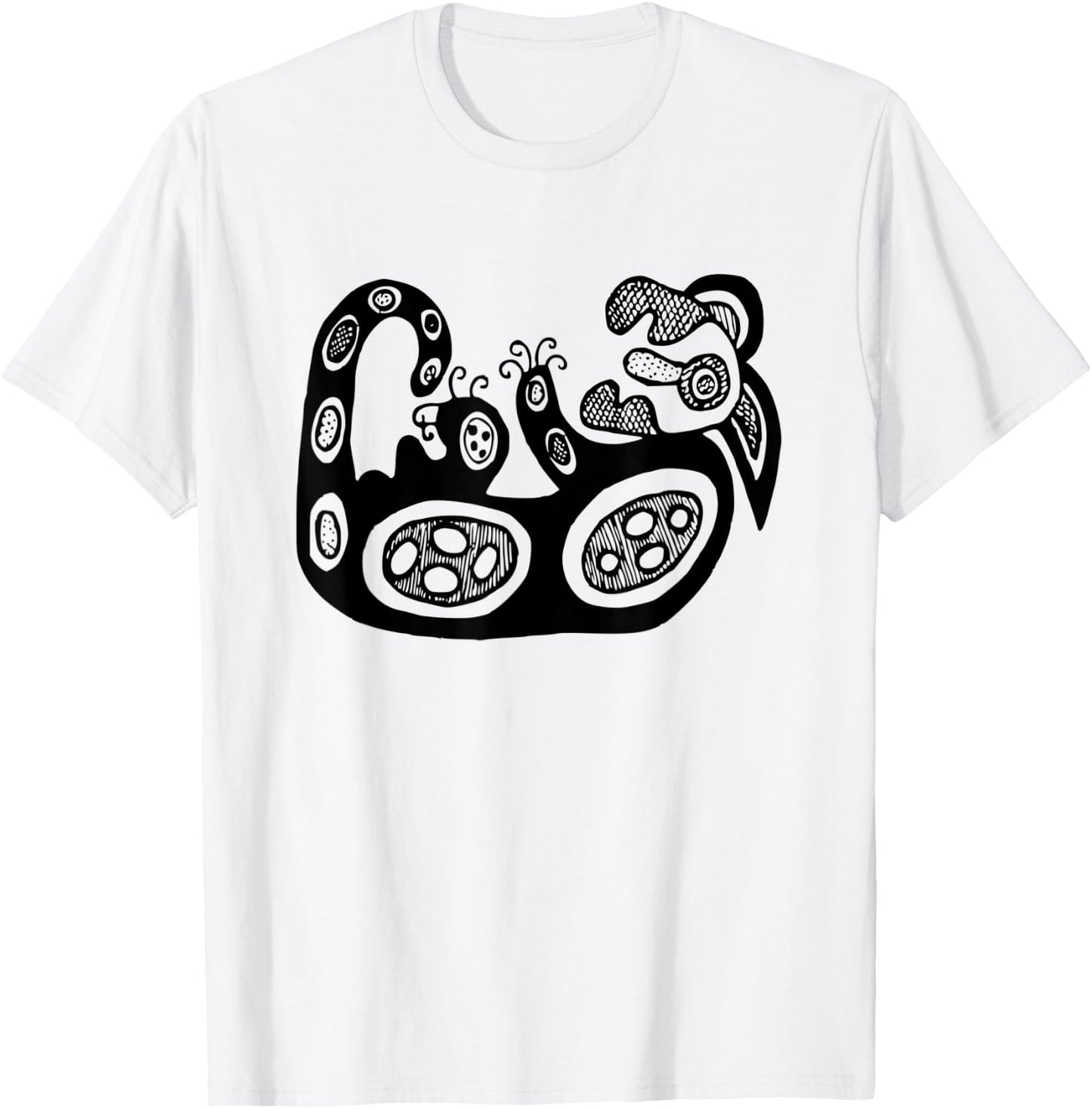 Dingo Dog - Australian Aborigine Rock Art Aboriginal T-Shirt - T-Shirt | White