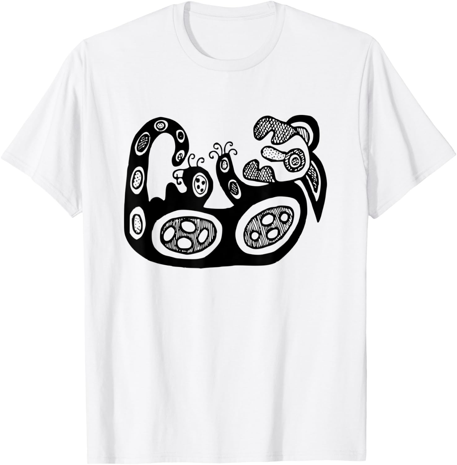 Dingo Dog - Australian Aborigine Rock Art Aboriginal T-Shirt - T-Shirt | White