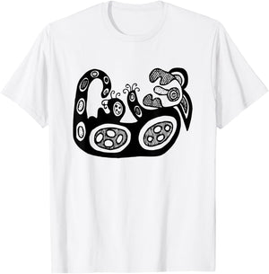 Dingo Dog - Australian Aborigine Rock Art Aboriginal T-Shirt - T-Shirt | White