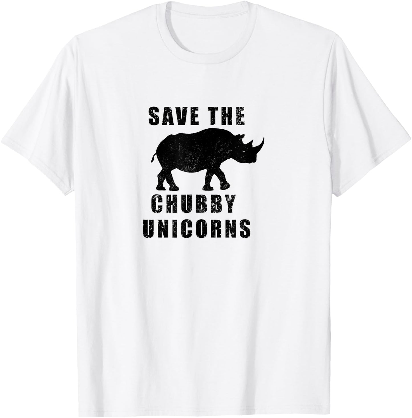 Save The Chubby Unicorns Funny T-Shirt - T-Shirt | White