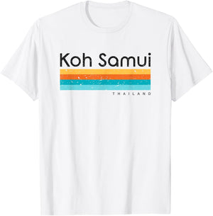 Vintage Koh Samui Thailand Retro Design T-Shirt - T-Shirt | White