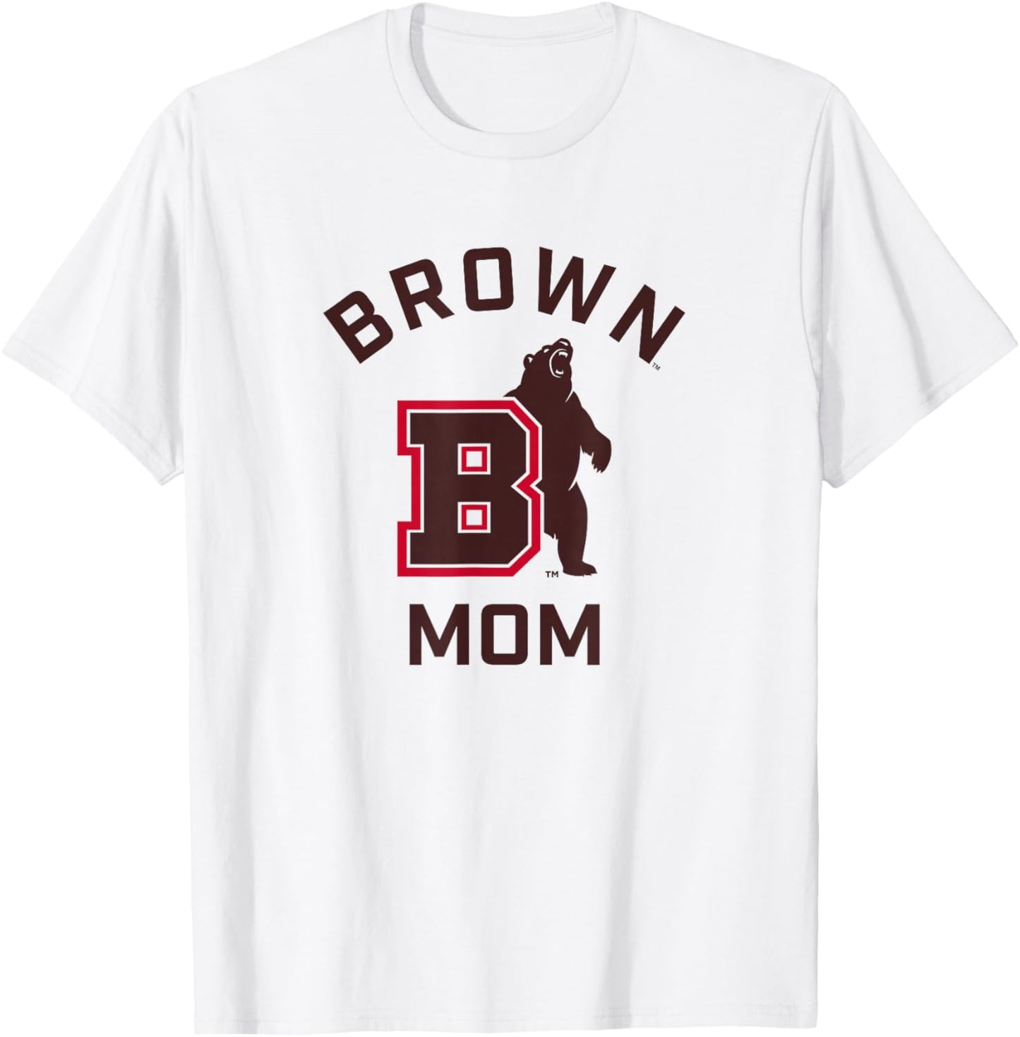 Brown University Bears Arched Mom T-Shirt - T-Shirt | White