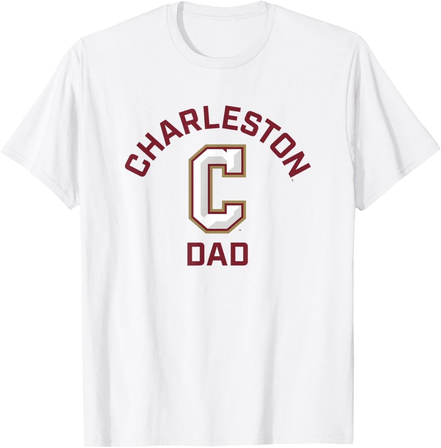College of Charleston Cougars Arched Dad T-Shirt - T-Shirt | White