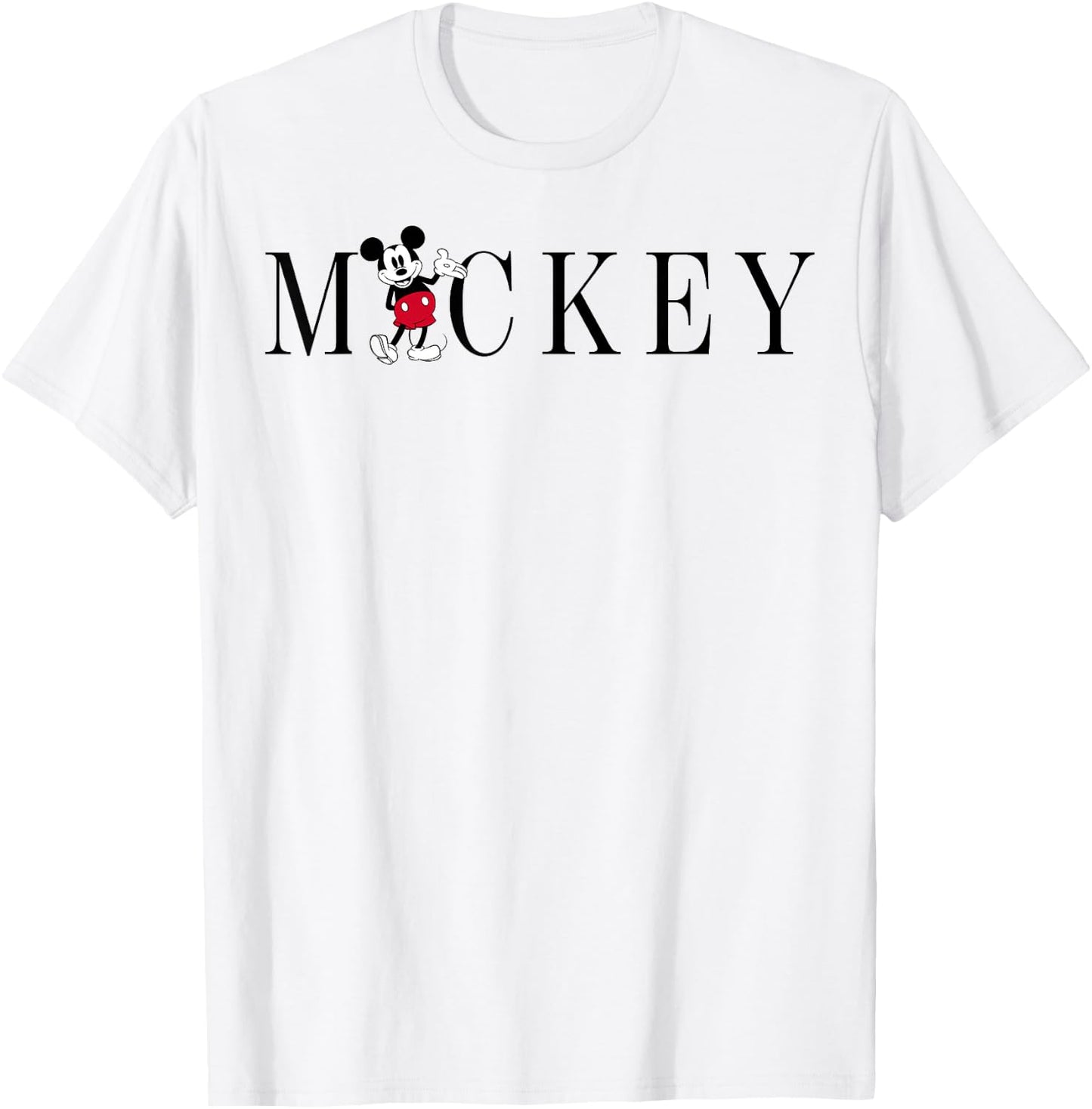 Disney Mickey and Friends Mickey Mouse Simple Text T-Shirt - T-Shirt | White