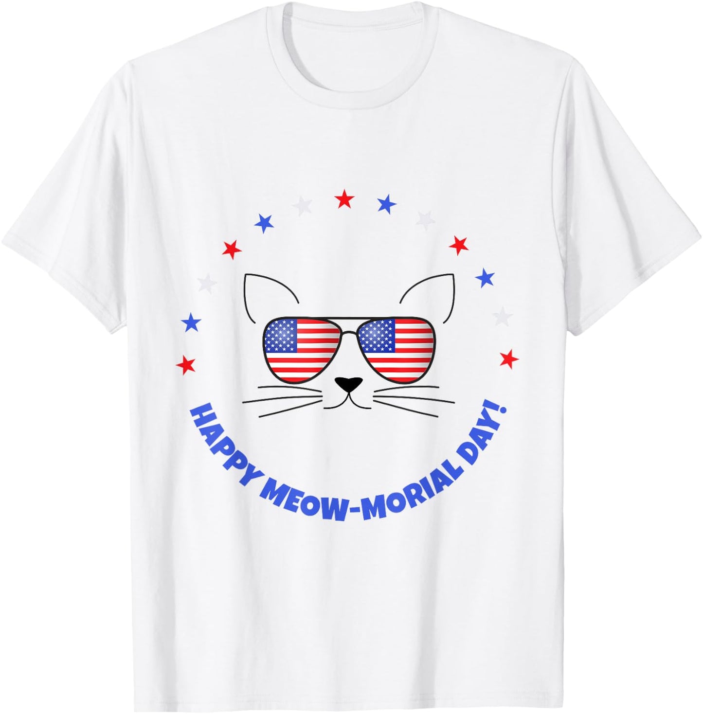 Funny Memorial Day Cat MEOWMorial Day T-Shirt - T-Shirt | White