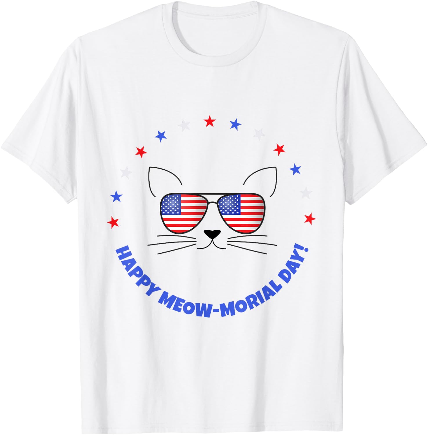 Funny Memorial Day Cat MEOWMorial Day T-Shirt - T-Shirt | White