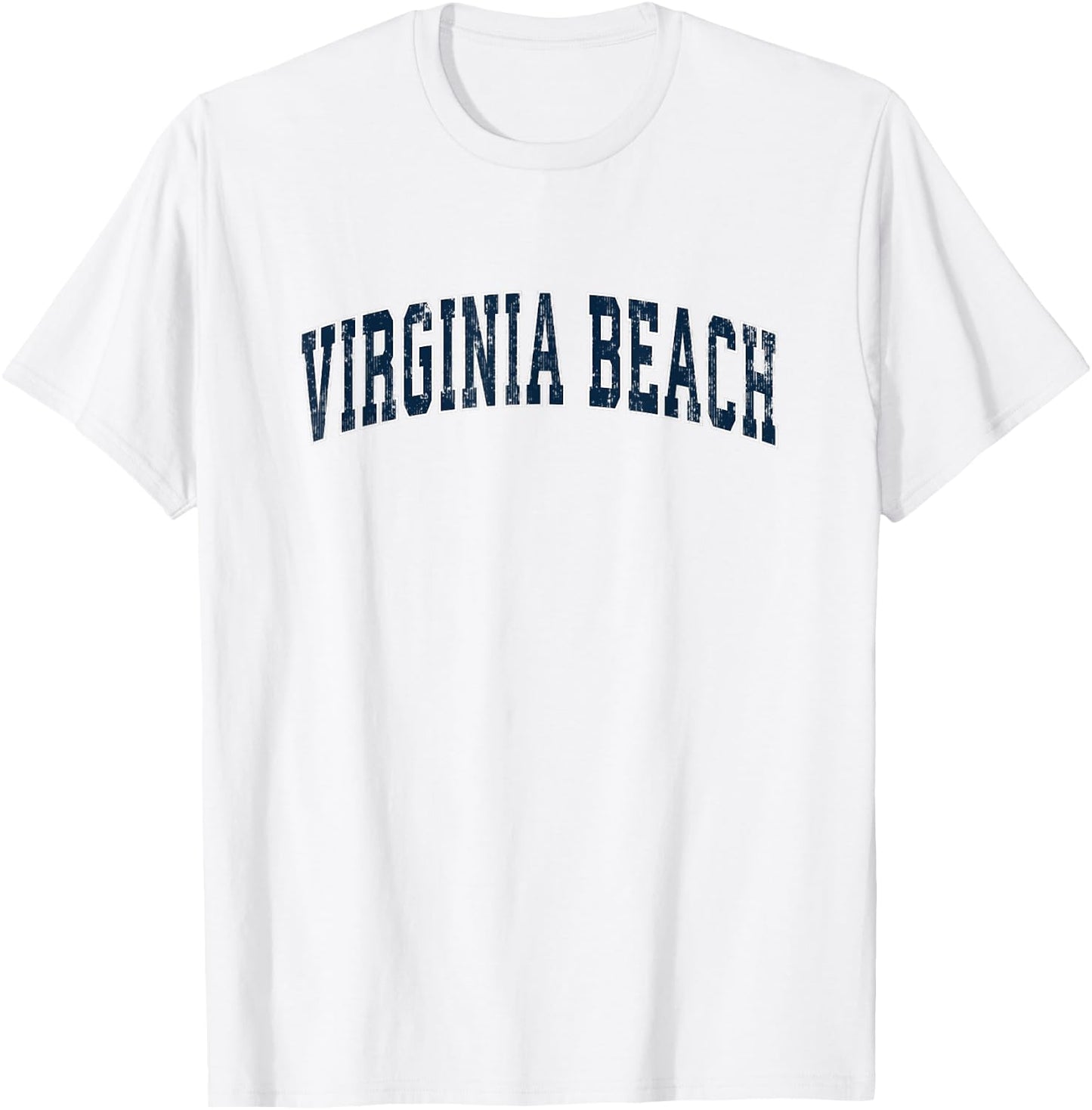 Virginia Beach Virginia VA Vintage Sports Design Navy Design T-Shirt - T-Shirt | White