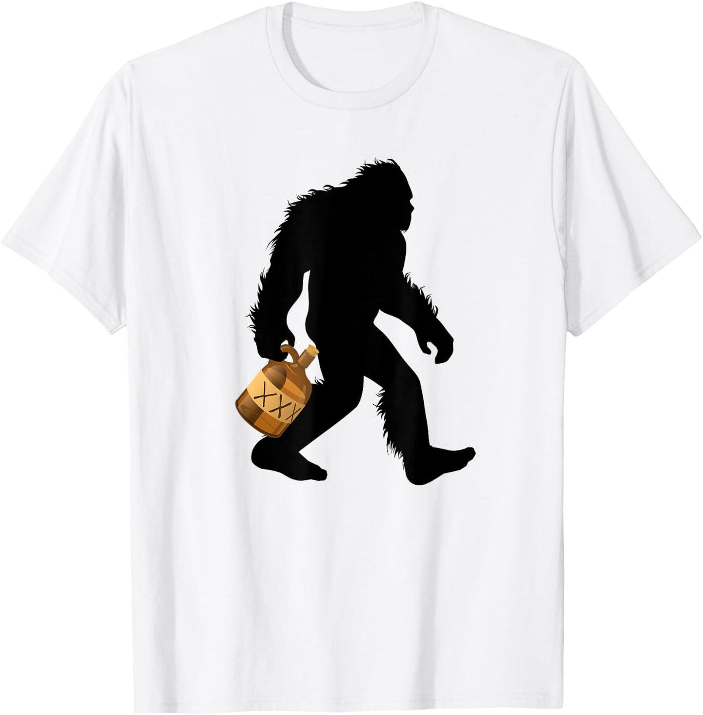 Bigfoot With Moonshine Jug Sasquatch Moonshiner T-Shirt - T-Shirt | White