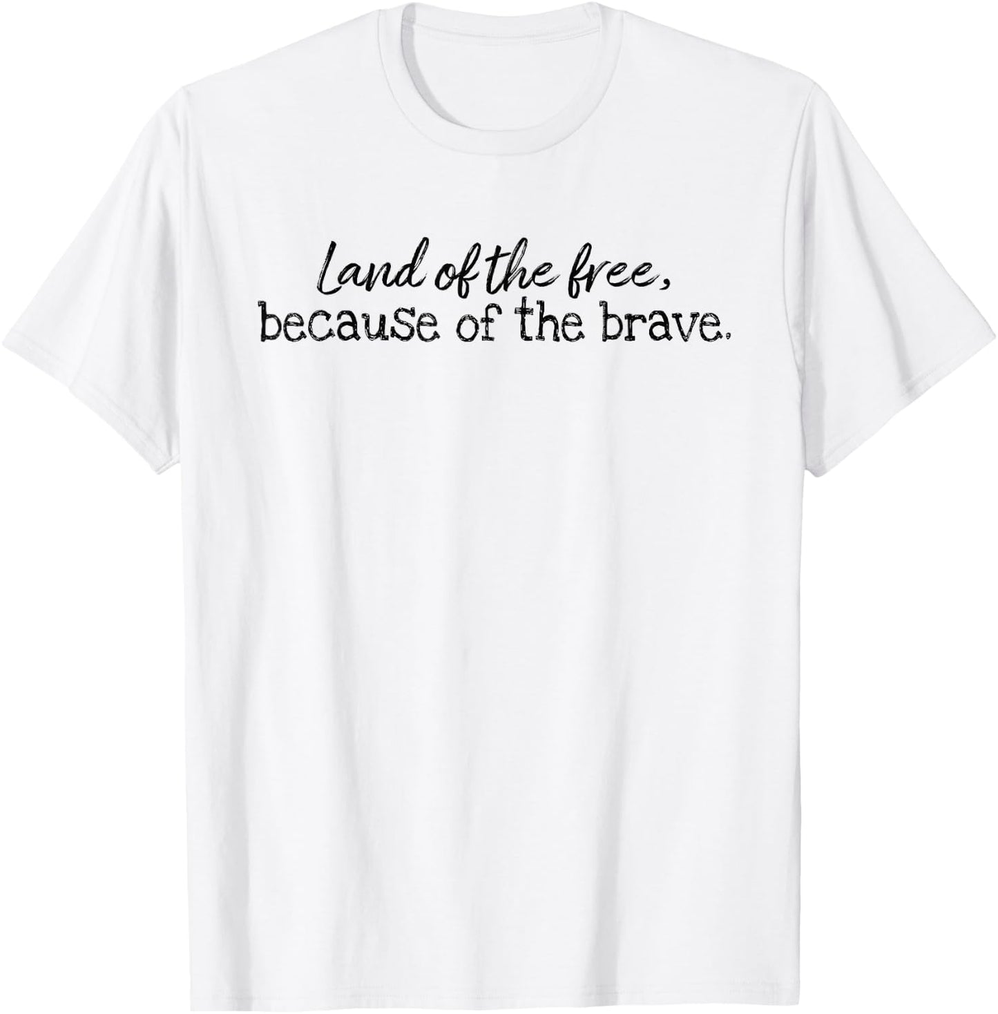 Patriotic USA Land of the Free BECAUSE of the Brave Veterans Kids Men T-Shirt - T-Shirt | White