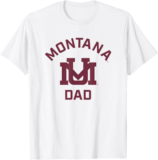 University of Montana Grizzlies Arched Dad T-Shirt - T-Shirt | White