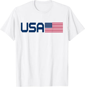 American Patriotic Design Men Women 4th of July USA Flag T-Shirt - T-Shirt | White
