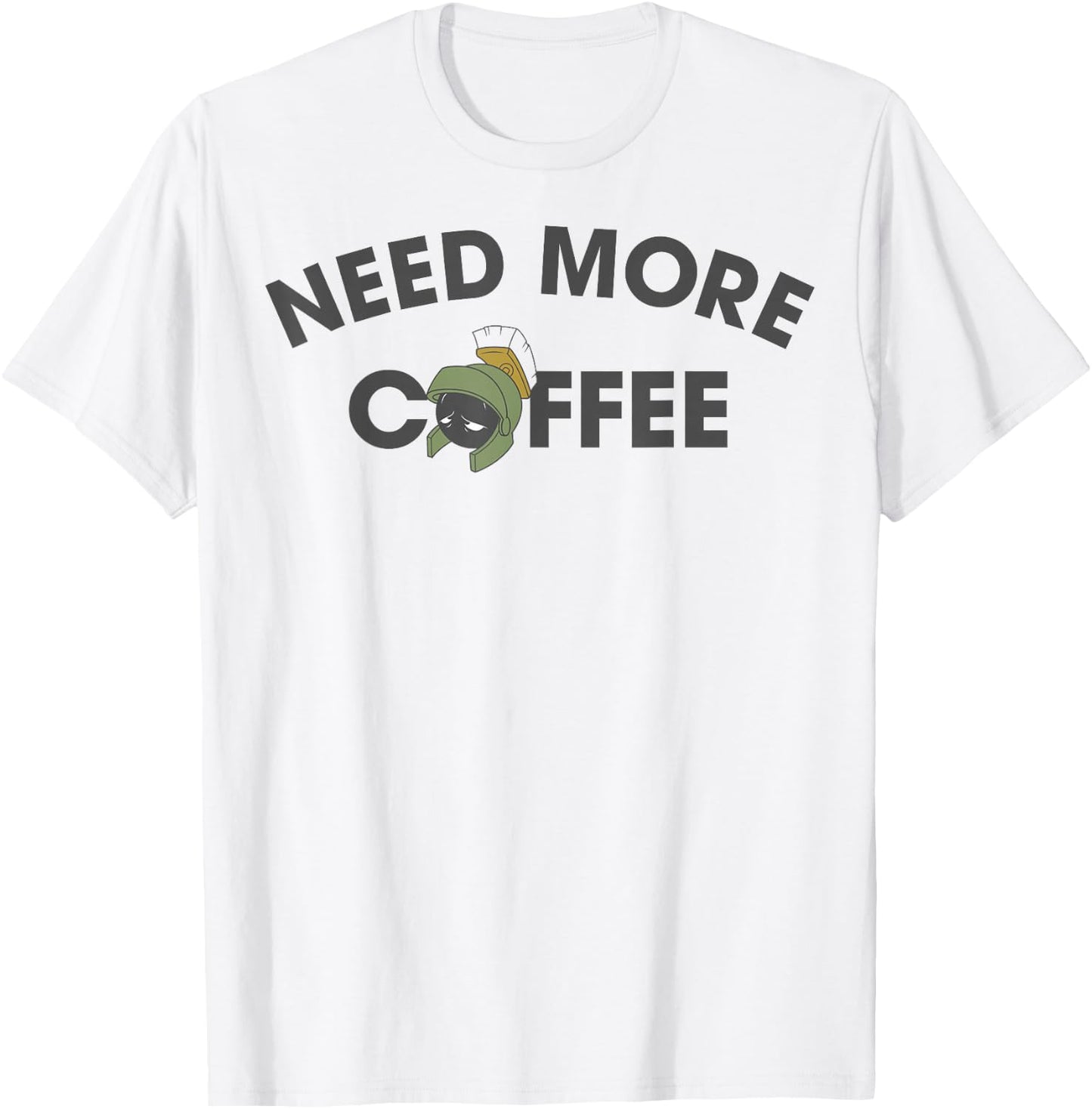 Looney Tunes Marvin The Martian Need More Coffee T-Shirt - T-Shirt | White
