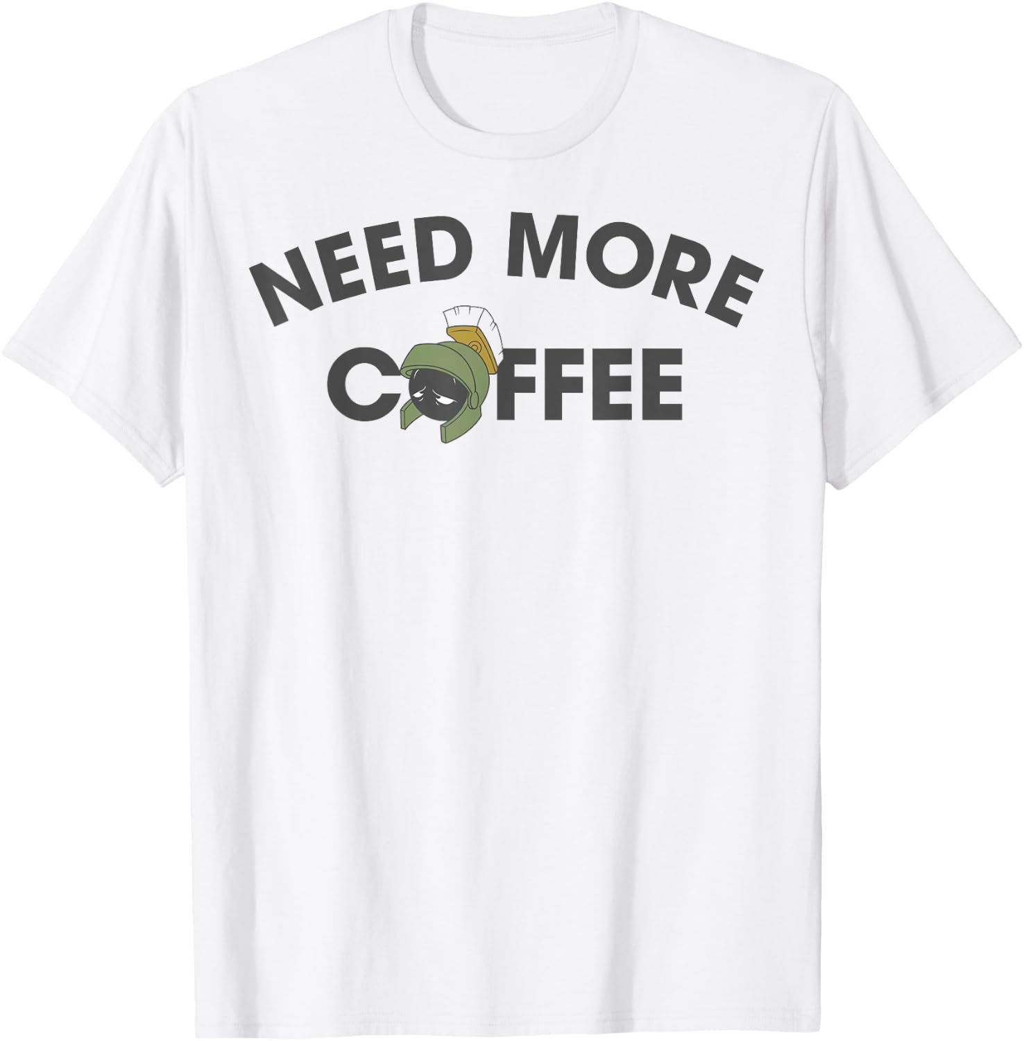 Looney Tunes Marvin The Martian Need More Coffee T-Shirt - T-Shirt | White